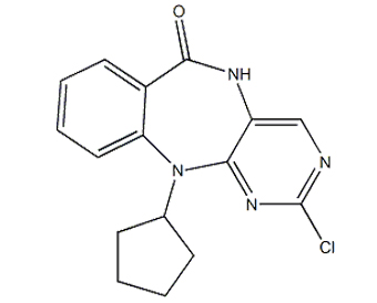 2-chloro-11-cyclopentyl-5H-benzo[e]pyrimido[5,4-b][1,4]diazepin-6(11H)-one 1521197-43-2