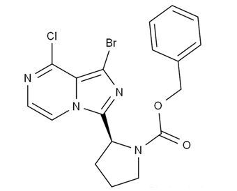 (S)-benzyl 2-(1-bromo-8-chloroimidazo[1,5-a]pyrazin-3-yl)pyrrolidine-1-carboxylate 1420478-87-0